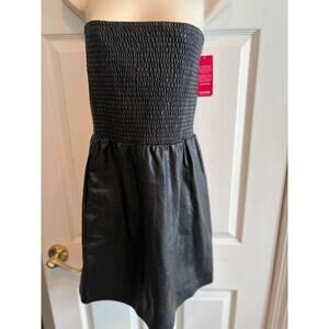 Commando Faux Leather Smocked Strapless Dress Black M/L NWT $148 Y2K Luxury